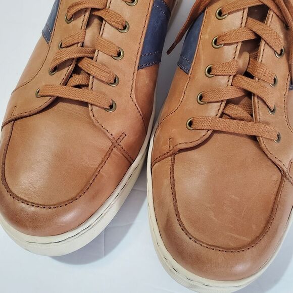 Born Mens Leather Baum Sneakers Size 13 Neutral - Picture 3 of 13